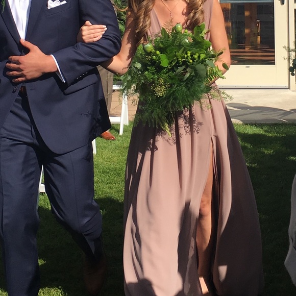 Lulus Dresses & Skirts - Taupe formal/bridesmaid dress